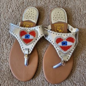 EVIL EYE HEART SILVER HANDMADE SANDALS SIZE 7
